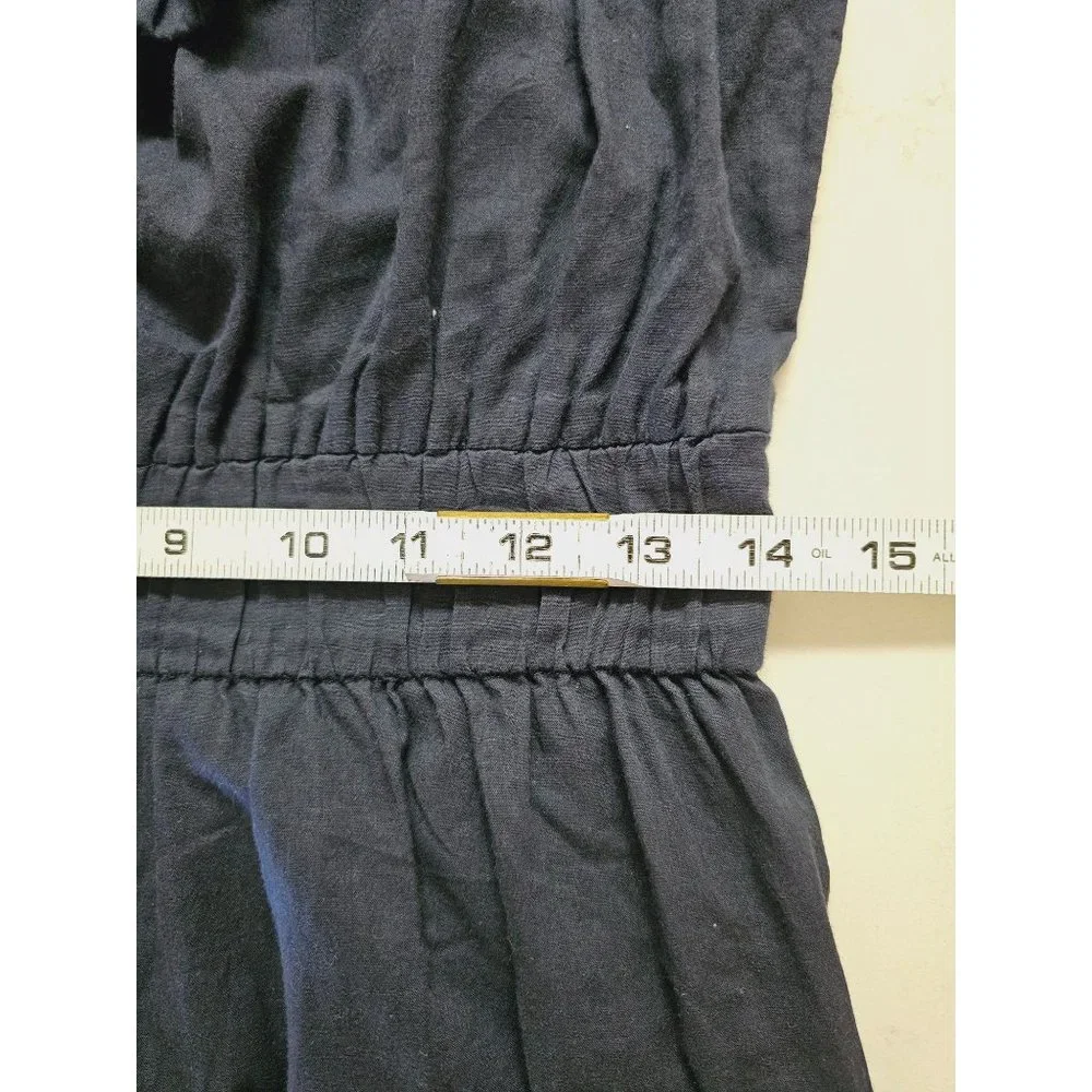 J. Crew Navy Romper with Blush Straps